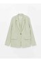 Straight Long Sleeve Linen Blend Women's Blazer Jacket (S4) - 4