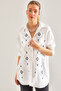 Women's White Sequin Embroidered Sofia Linen Shirt 60181011