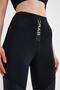 Women's Black Shiny Garnished Zippered Sports Tights - 4