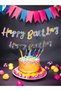 Colorful Happy Birthday Calligraphy Banner Lettering Unicorn Colorful Banner Lettering - 2