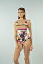 Patterned U Collar Swimsuit - Floral - 4