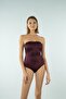 Strapless Rope Strap Swimsuit - Plum - 4
