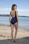 Square Neck Swimsuit - Navy Blue - 7