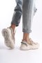 Iverana Beige Women's Laceless High-Sole Sneaker Sports Shoes - 5