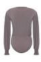 Plus Size Double-breasted Sleeve Salmon Blouse with Rubber Gipe Detail and Snap Fasteners - 6