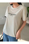 Women's Beige Altogether Oversize T-Shirt - 3