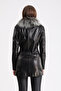 Black Arjante Fox Accessory Buckle Detailed Leather Jacket - 5