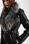 Black Arjante Fox Accessory Buckle Detailed Leather Jacket - 6