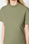 Yağ Yeşili-Gri 2'li Paket %100 Pamuk Basic Dik Yaka Örme T-Shirt TWOSS20TS1500 - 6