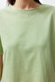 Yeşil %100 Pamuklu Çiçekli Örme Pijama Takımı THMSS24PT00230 - 4
