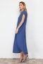 Blue Straight Cut Crew Neck Pocket Detailed Aerobin Midi Woven Dress TWOSS24EL00670 - 3