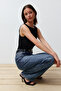 Black Gather Detailed Boat Neck Stretchy Snap Knitted Body TWOSS24BD00020 - 3