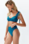 Blue High Waist Hipster Bikini Bottom TBESS24BA00134 - 2