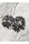Gray Women's Satin Scrunchie Rubber Buckle 2 Pieces - 3