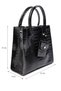 Black Color Crocodile Patterned Medium Size Women's Hand and Shoulder Bag - 3