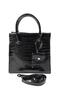 Black Color Crocodile Patterned Medium Size Women's Hand and Shoulder Bag - 4