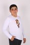 Unisex Teddy Bear Printed Long Sleeve Crew Neck Basic Kids T-shirt - 3