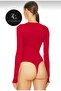 Women's Red Body Crew Neck Silk Jersey Double-Layer Body - 5