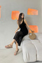 Women's Black Lined Openwork Knitwear Dress 2445 - 4