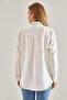 Women's White Stone Embroidered Linen Ayrobin Shirt 60181021 - 6