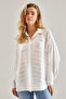 Women's White Stone Embroidered Linen Ayrobin Shirt 60181021 - 4