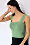 Women's Square Neck Knitwear Blouse Green - 5