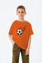 Burning Football Detailed Boy's T-Shirt