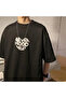 Black Neverhood Printed Unisex Oversize T-Shirt - 2