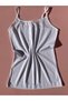 Women's Oval Collar Cotton Lycra Corded Rope Strap 1 Piece White Color Athlete and Panty Set - 2
