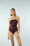 Strapless Rope Strap Swimsuit - Plum - 3