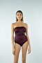 Strapless Rope Strap Swimsuit - Plum