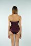 Strapless Rope Strap Swimsuit - Plum - 6