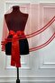 Red Bridal Veil Set, Double Row Glass Beads and Pearls Embroidered, Henna Veil Set 6 Pieces - 7