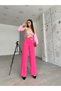 Women's Palazzo Trousers - Two Buttons with Cross Belt - Crest Detail Design Trousers
