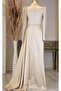 Satin Shoulder Embroidered Evening Dress Efila - 3