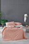Glimmer Easy Cotton Double King Size Duvet Cover Set - Salmon - 4