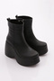Women's Thick Sole Wedge Heeled Boots Black 1230442372 - 2