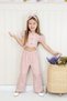 Girl's Lined Scallop Bottom Top Set and Headband 3-Piece Set - 2