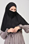 Practical Scarf with Veil-no Veil Ready Turban Souffle Black - 6