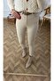 EvaGlam Women's Beige Slinky Denim Trousers Slinky Jeans Skiny Pants - 2