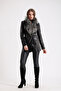 Black Arjante Fox Accessory Buckle Detailed Leather Jacket - 2