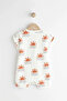 100% Organic Cotton Cream Mother's Printed Single Summer Overalls Set ALY00699 - 2