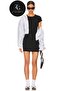 Women's Black Mini Dress Short Sleeve Lined No Show Silk Jersey Mini Dress - 3
