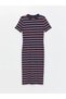 LCW Vision Crew Neck Striped Short Sleeve Women's Dress mrglobal - 6