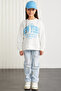 HERMIA-GRM24050 75% cotton 25% polyester girl Ecru Green Sweatshirt - 4