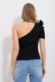 Women's Black Single Shoulder Detailed Blouse ALC-X11799 - 4