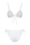 Beyaz Dokulu Üçgen Bağlamalı Normal Bel Regular Bikini Takımı TBESS24BT00082 - 12