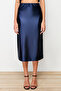 Indigo Saten A Kesim/Çan Form Midi Örme Etek TWOAW24ET00088 - 5