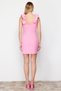 Pink Body Wrap Strap Detailed Mini Woven Dress TWOSS24EL00653 - 6