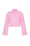 Pembe Dokuma %100 Pamuk Plaj Crop Gömlek TBESS24GO00011 - 5